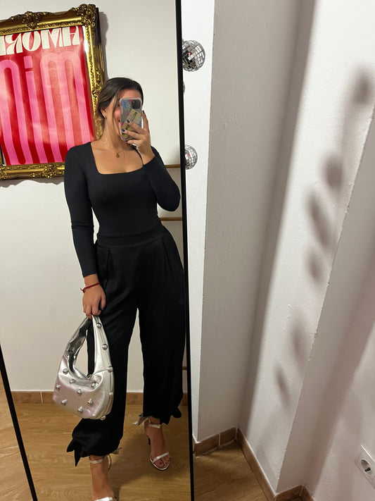 BODY MANGA LARGA NEGRO