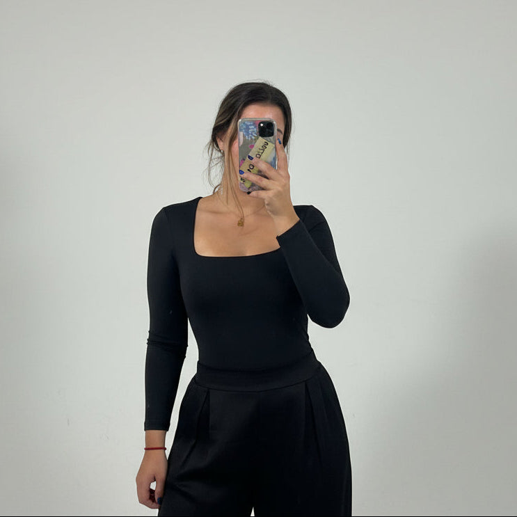 BODY MANGA LARGA NEGRO