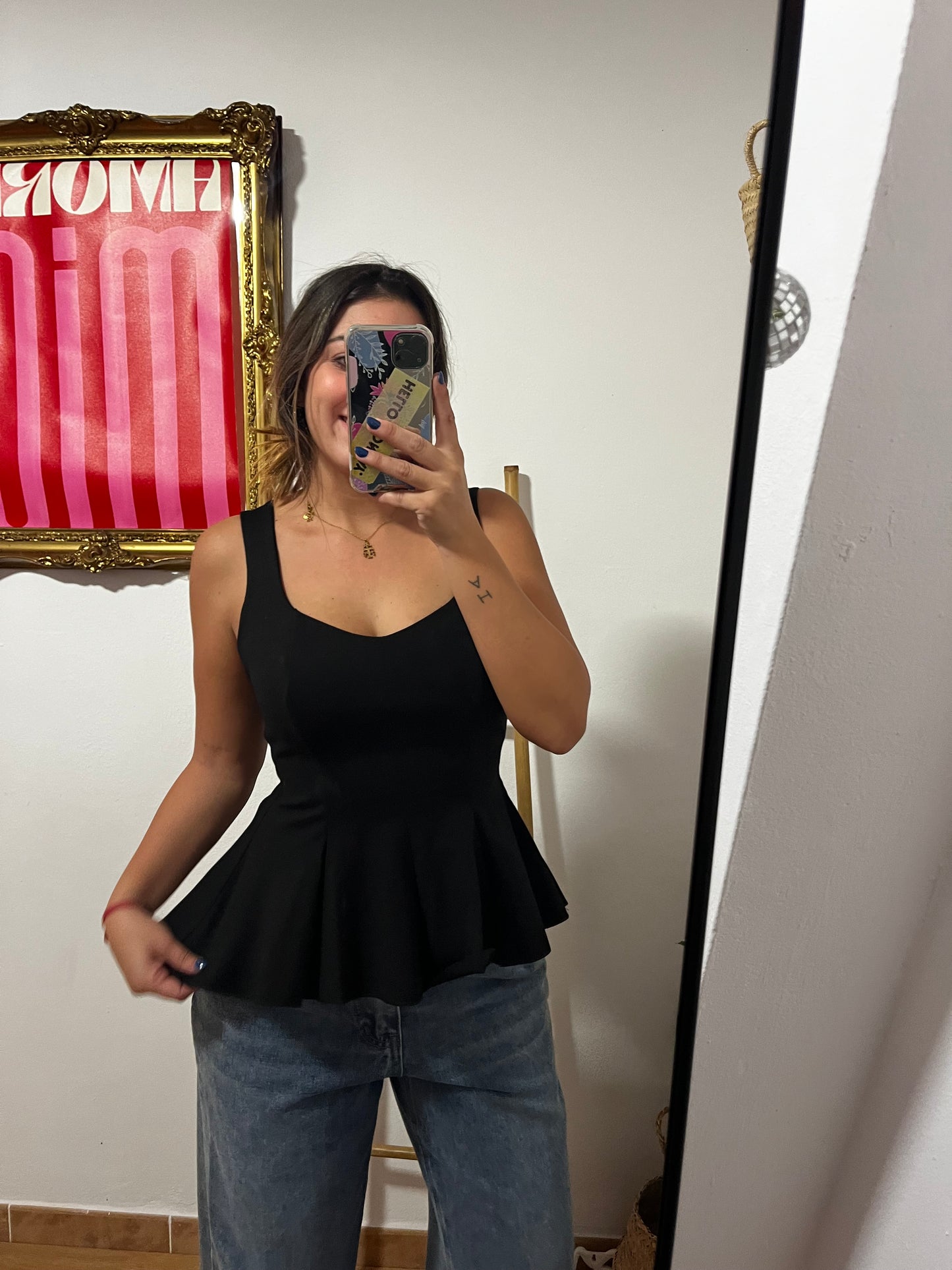 TOP PEPLUM NEGRO
