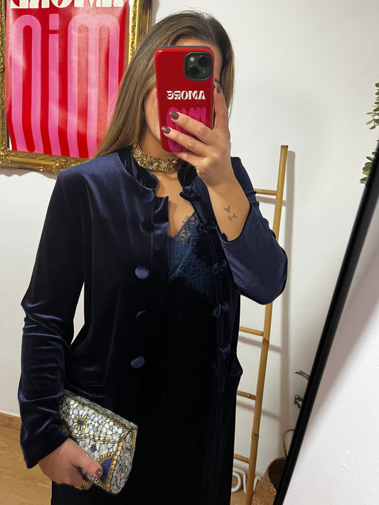 ABRIGO BOTONES TERCIOPELO