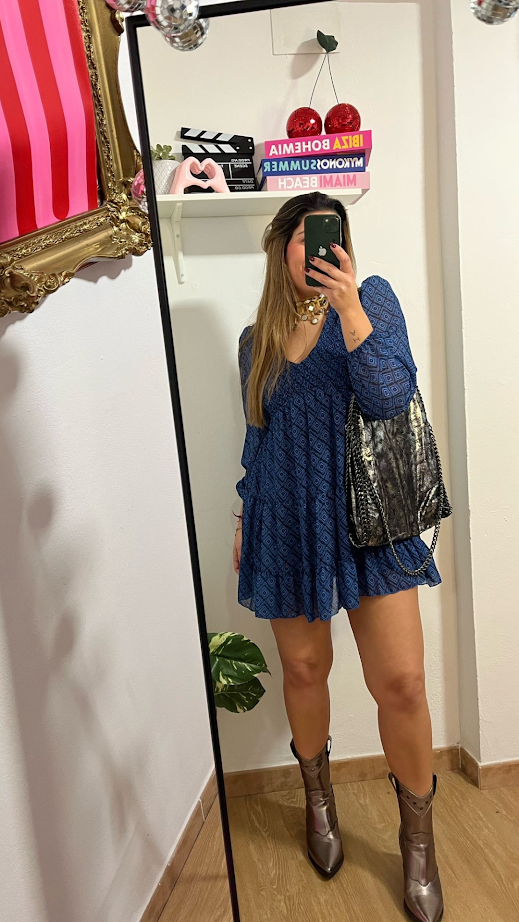 vestido corto azul