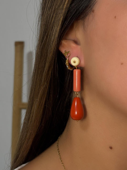 PENDIENTES HUESO CORAL