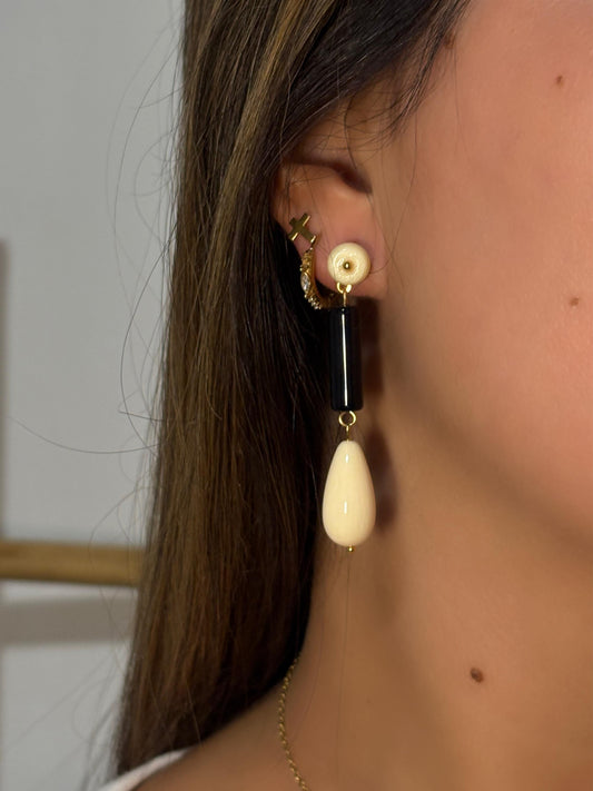 PENDIENTES HUESO BICOLOR