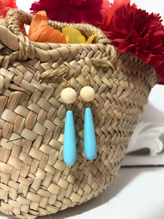 PENDIENTES LIRIO TURQUESA