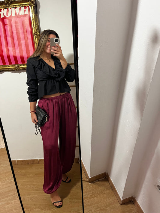 Pantalón Satinado vino