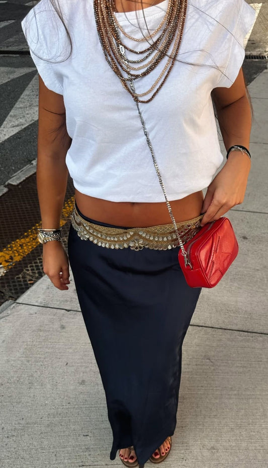 FALDA SATINADA NEGRA