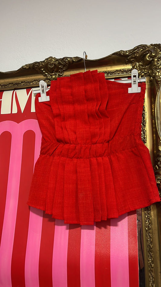 TOP ROJO EN LINO